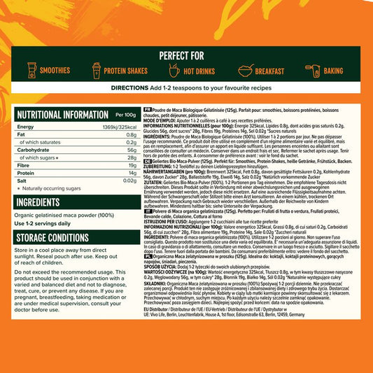 Gelatinisiertes Maca-Pulver aus Peru Vegan